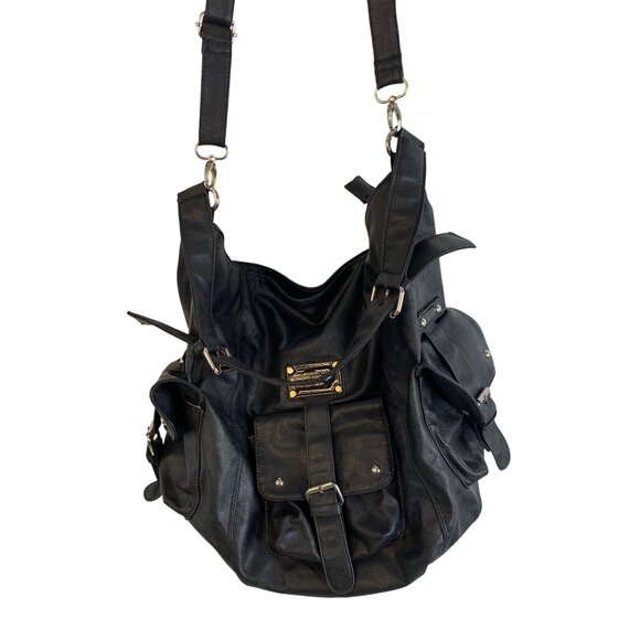 VTG Marc By Marc Jacobs Black Utility Cargo Workwear Work Leather Bag Crossbody - Picture 2 of 16